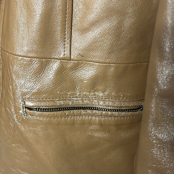 Phase Two Distressed Sleeves Edges Leather Jacket - Picture 5 of 16
